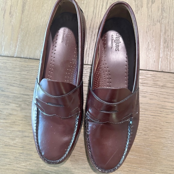 GH Bass Weejuns Logan Men’s Size 10.5 D Burgundy Leather Slip On Dress Shoe - Picture 7 of 11